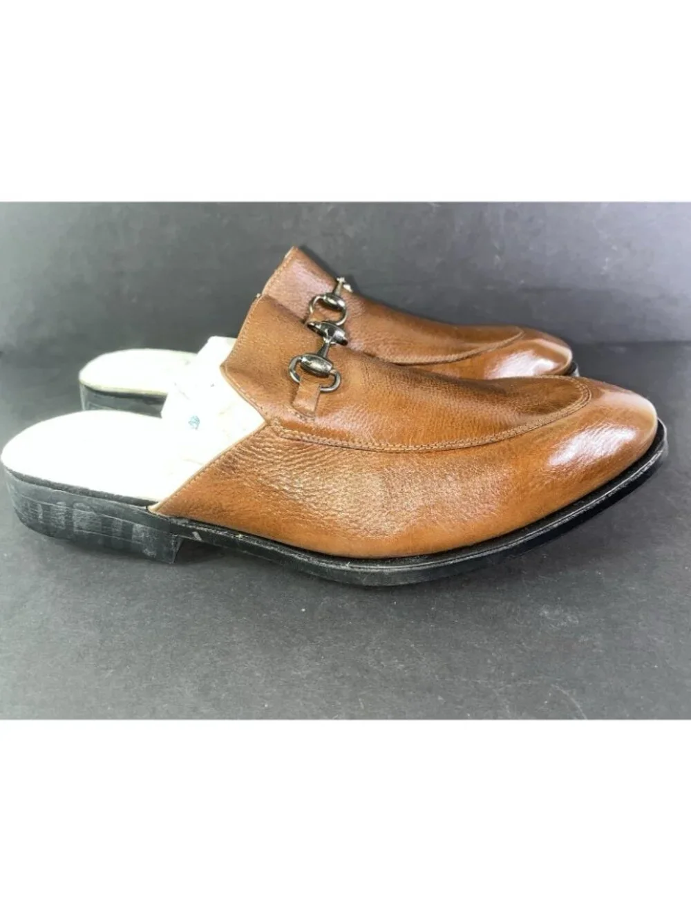 NEW Sandro Moscoloni Mens Brown Pebbled Leather Loafers Shoe 13 Slip On Horsebit